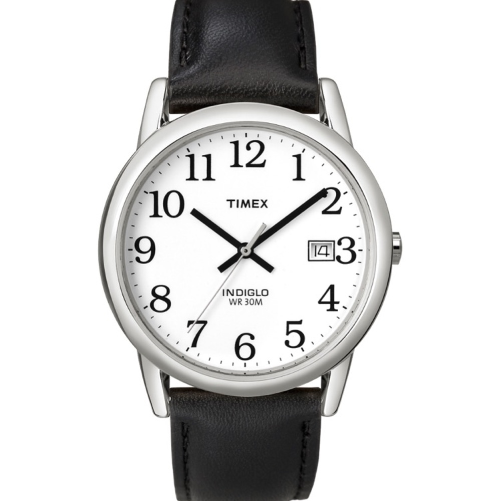 TIMEX Indiglo Watch, With Black Leather Straps⌚️